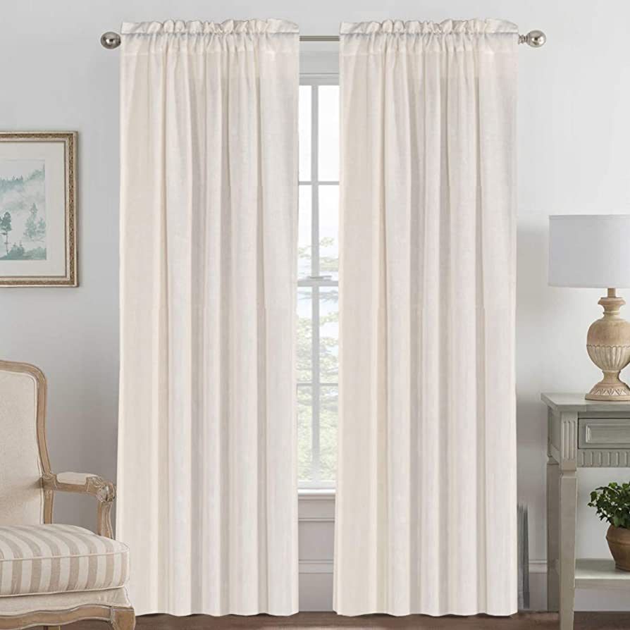 H.VERSAILTEX Living Room Linen Curtains Home Decorative Privacy Window Treatment Energy Saving Ro... | Amazon (CA)