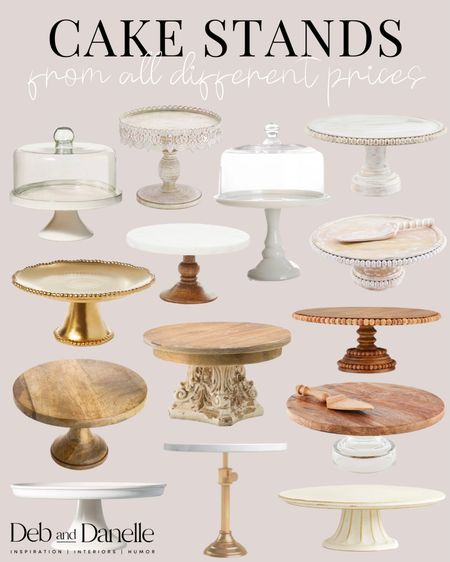 Cake stands from all different stores at all different prices. 

Cake stands, home decor, woods and whites, Deb and Danelle 

#LTKunder50 #LTKunder100 #LTKhome
