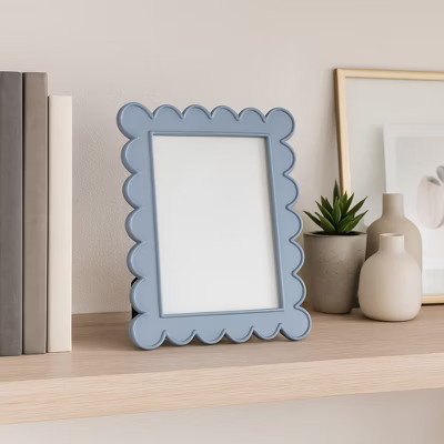 Decorative Scallop Edge Picture Frame for Home Decor - Elegant Photo Frame for Tabletop Accent, Mantel Display, or Living Room Decor - 9", Blue | Target