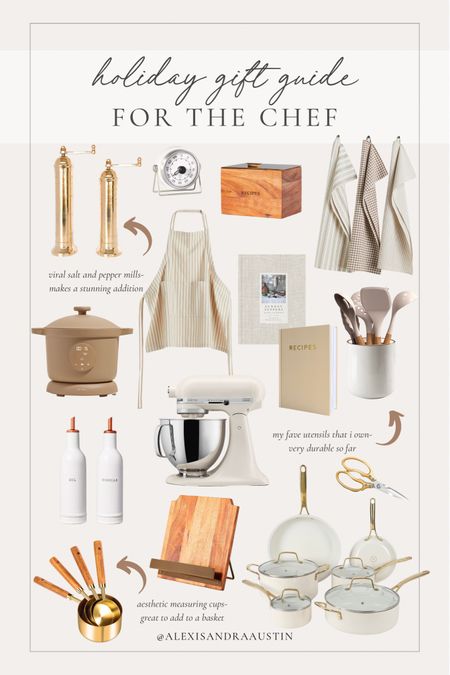 Holiday gift guide for the chef! Loving these finds to mix in with every day kitchen items

Holiday gift guide, chef gift guide, kitchen gift guide, for the cook, neutral kitchen finds, neutral Christmas vibes, salt and pepper mill, gold detail, book stand, apron finds, recipe book, linen hand towel, neutral pots and pans, measuring cup, Kitchenaid, Amazon Christmas, H&M home, Target Christmas style, shop the look!

#LTKHoliday #LTKSeasonal #LTKGiftGuide
