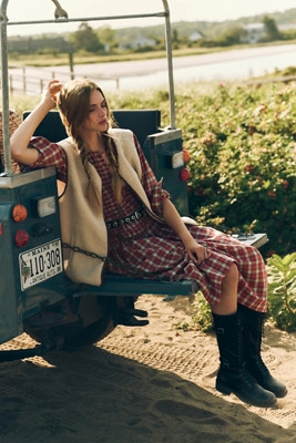 By Anthropologie Faux-Shearling Tie-Front Vest | Anthropologie (US)