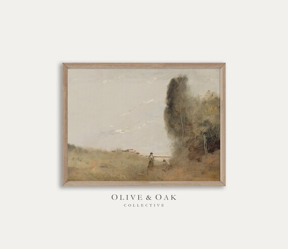 Neutral Landscape Painting / Muted Autumn Tonal Print / Country Decor PRINTABLE / #403 | Etsy (UK)