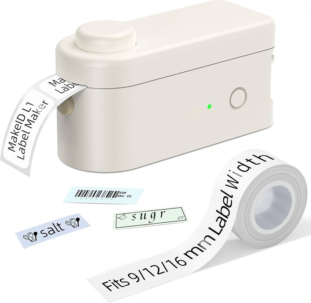 Makeid Label Maker Machine with Tape - Compatible with 9/12/16mm Waterproof Tape, Portable & Rech... | Amazon (US)