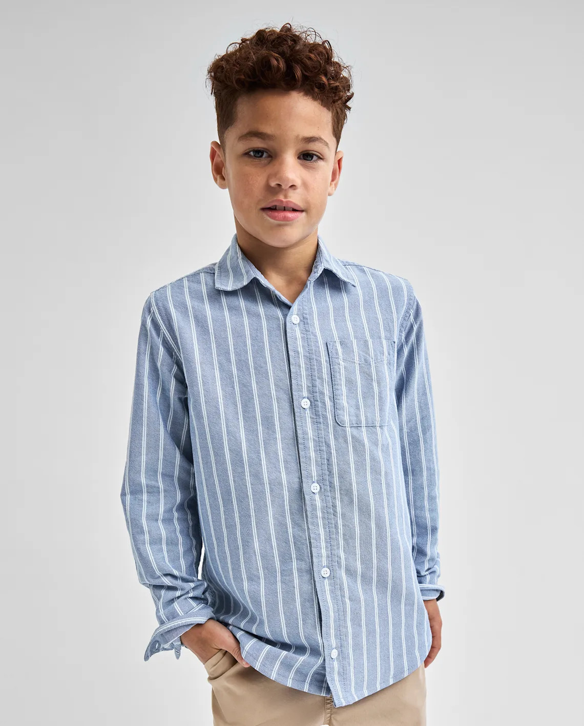 Boys Dad And Me Striped Oxford Button Up Shirt - blue | The Children's Place