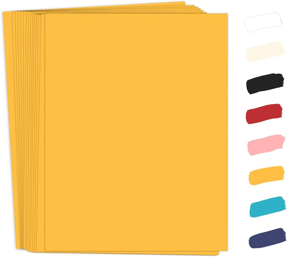 50 Pack Yellow Cardstock 8.5 x 11 65lb Paper, Goefun Yellow Card Stock Printer Paper for Invitati... | Amazon (US)