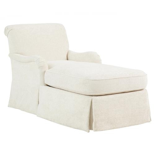 Lexington Leanne Modern Classic White Upholstered Wood Frame Chaise Lounge | Kathy Kuo Home