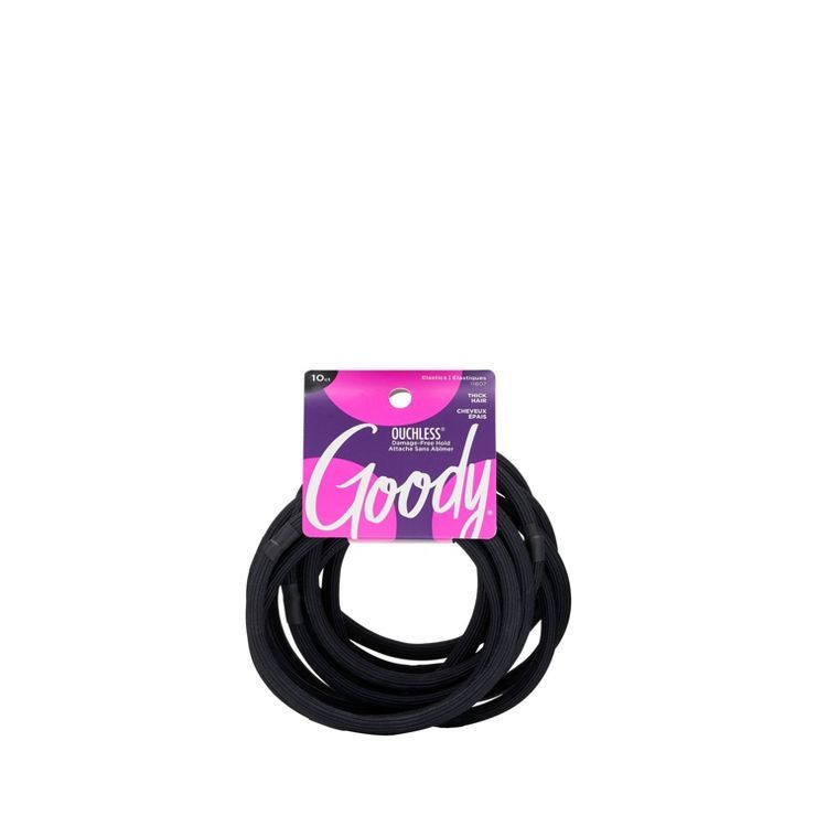 Goody Ouchless Xtra Long Extra Thick Elastic Hair Ties - Black - 10ct | Target