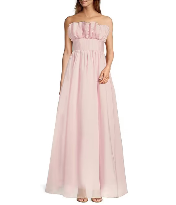Antonio Melani Esperanza Strapless Ruffled A-Line Gown | Dillard's | Dillard's