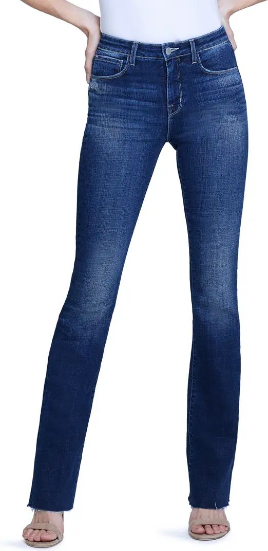 L'AGENCE Ruth High Waist Raw Hem Straight Leg Jeans | Nordstrom | Nordstrom