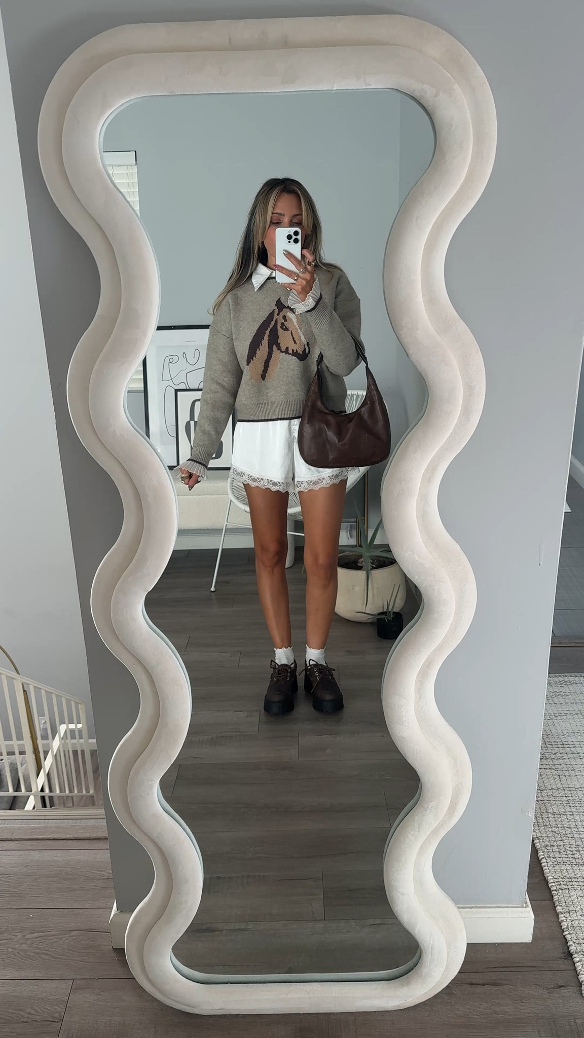 Equestrian style, horse sweater, satin lace trim shorts from Amazon  

#LTKSeasonal #LTKFindsUnder100 #LTKFindsUnder50