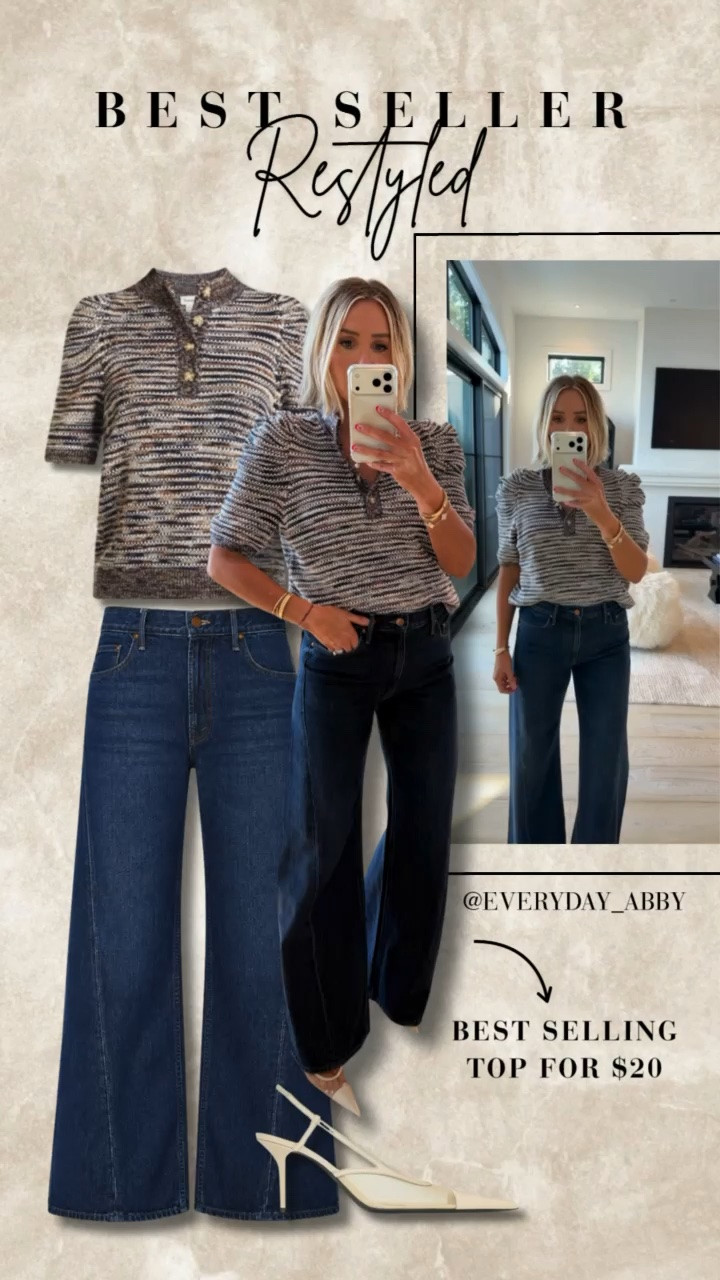 Mix of high low! 🤌 new dark wash in most loved denim and Walmart sweater 😍