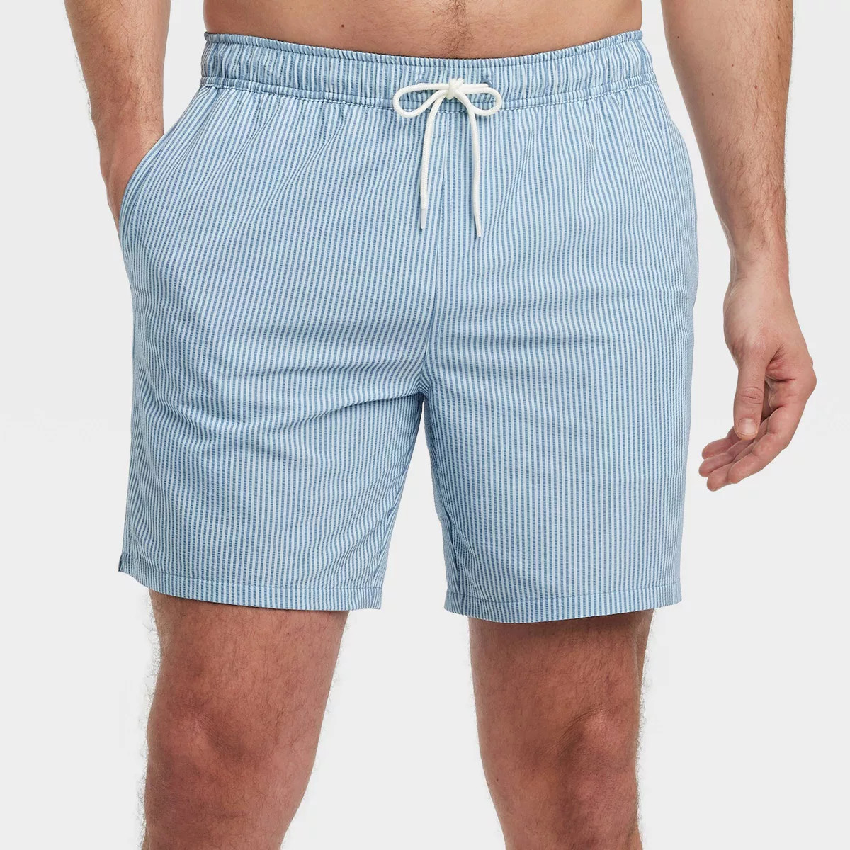 Men's 7" Striped Seersucker Swim Trunks - Goodfellow & Co™ | Target