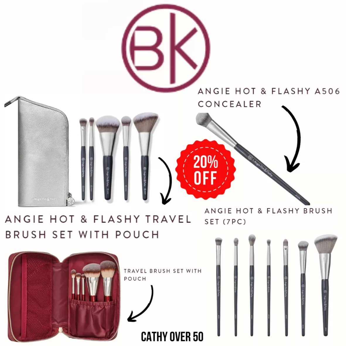 Angie Hot & Flashy Makeup Brush Set (7PC)