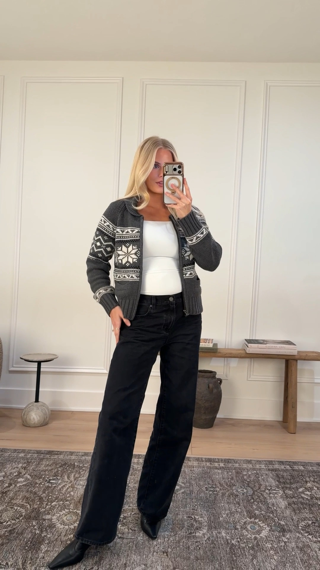 Wearing a small in top, med in sweater (Hthr Chrcl /Birch), 28 in jeans (sized up for pregnancy, runs tts), boots are tts! #kathleenpost

Winter weather outfit, cold weather wear, lunch date look, running errands outfit



#LTKSeasonal #LTKHoliday #LTKootd