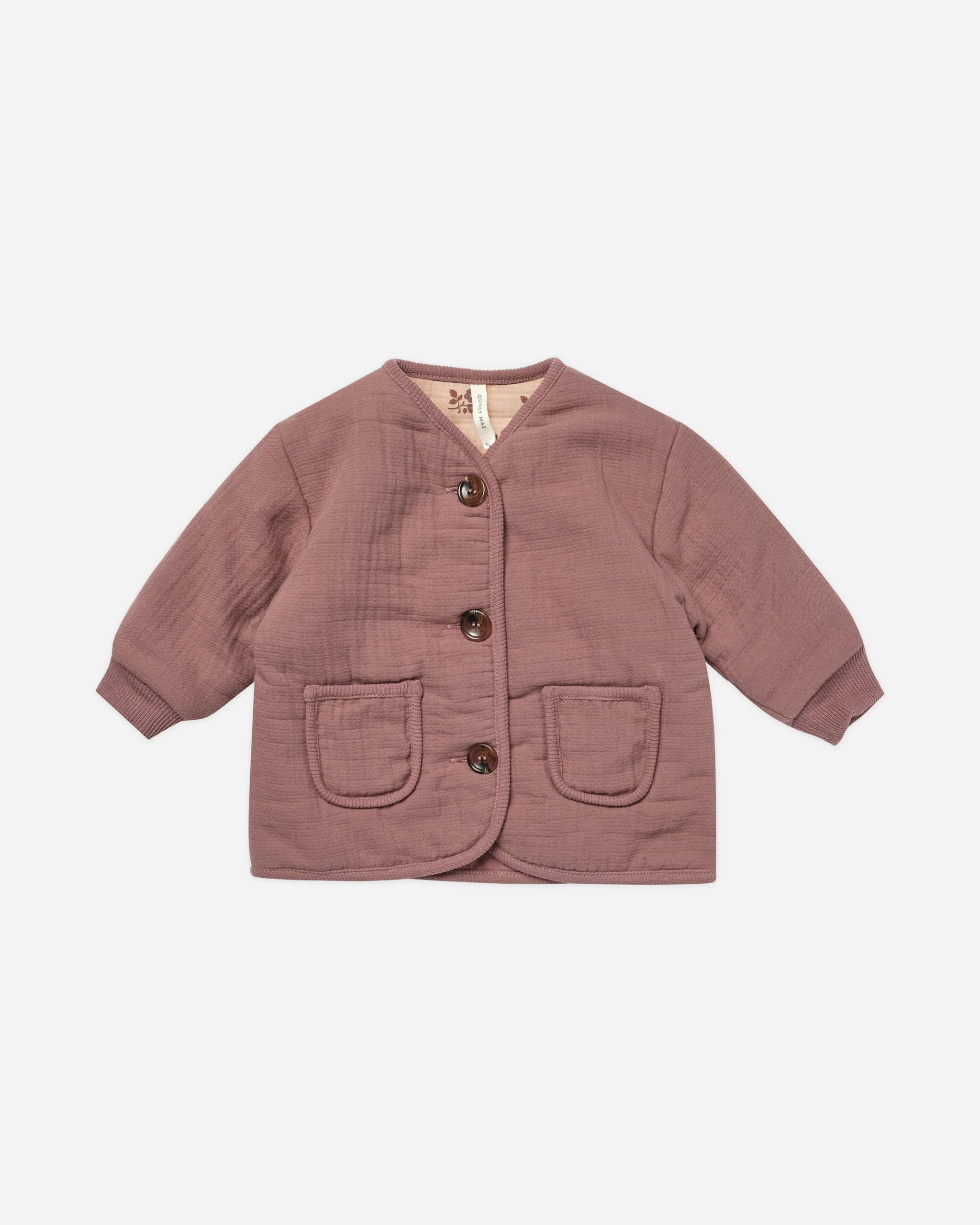 Quilted V-Neck Button Jacket || Fig | Rylee + Cru