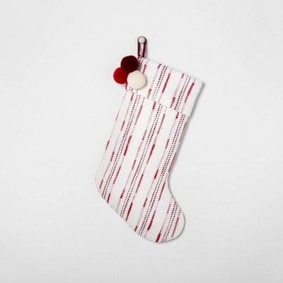 Holiday Stocking Red Stripe with Poms - Hearth & Hand™ with Magnolia | Target
