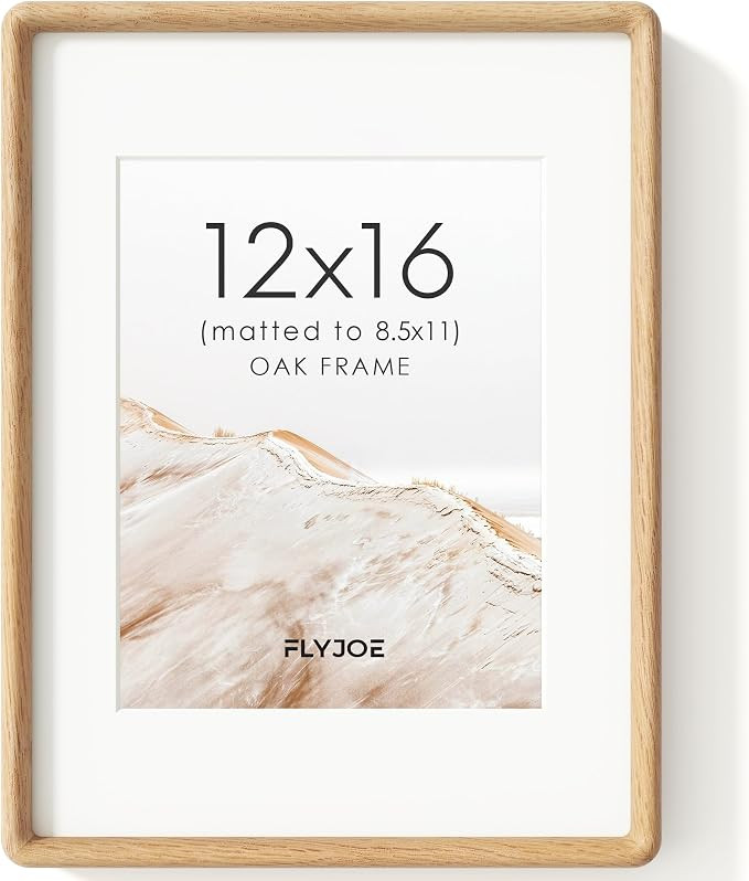 12x16 Picture Frame, Natural Solid Oak Wood Photo Frame, Rounded Corner | USA-Sourced Handcrafted... | Amazon (US)