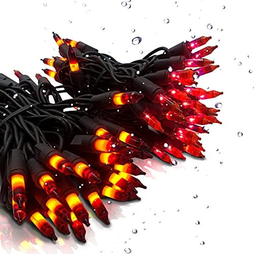 BOKING Halloween Purple Orange Lights String 100 MINI Incandescent Outdoor Indoor Waterproof Decorat | Amazon (US)