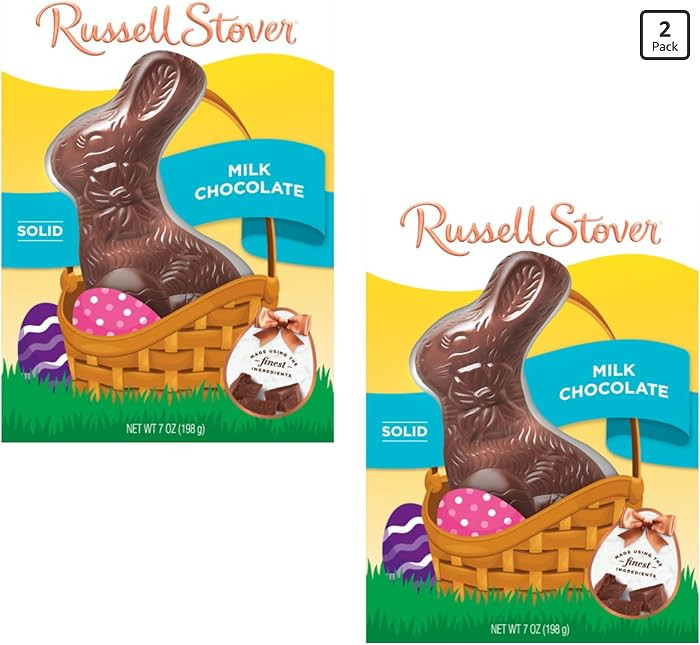 Russell Stover Milk Chocolate Bunnies - Pack of 2 - Solid Milk Chocolate - Perfect for Easter Bas... | Amazon (US)