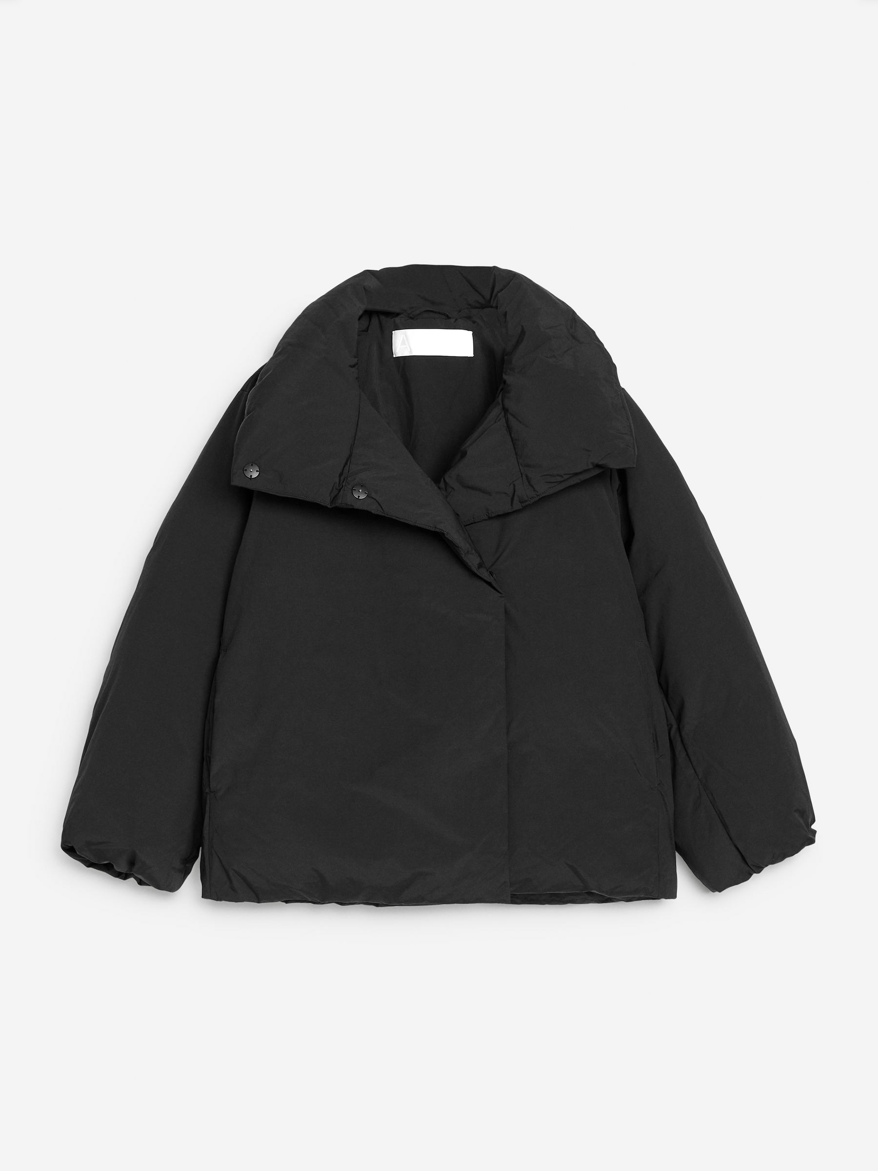 Upcycled Down High-Collar Jacket – Black – Women – ARKET GB | Arket UK