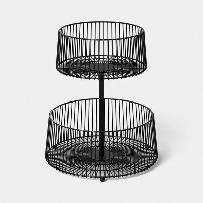Value Wire Black 2 Tier Basket Black - Room Essentials™ | Target