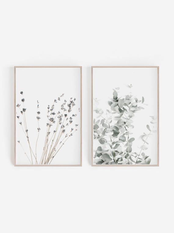 Lavender Print, Eucalyptus Print, Set of 2 Prints, Botanical Print, Botanical Wall Art, Lavender ... | Etsy (US)