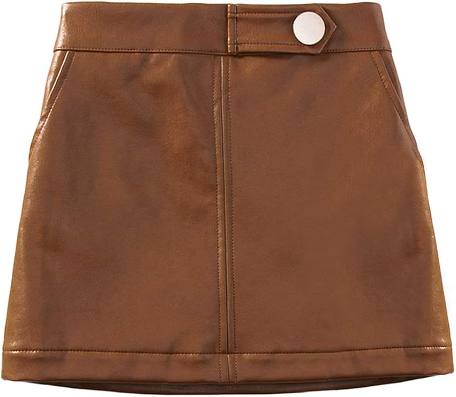 Girls and Toddler's Faux Leather Short Skirts,All Season Basic Skirts | Amazon (US)