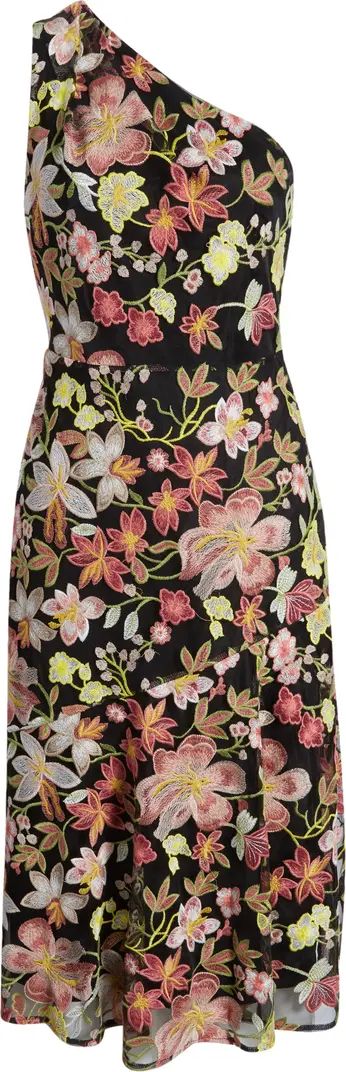 Sephia Embroidered Floral One-Shoulder Dress | Nordstrom