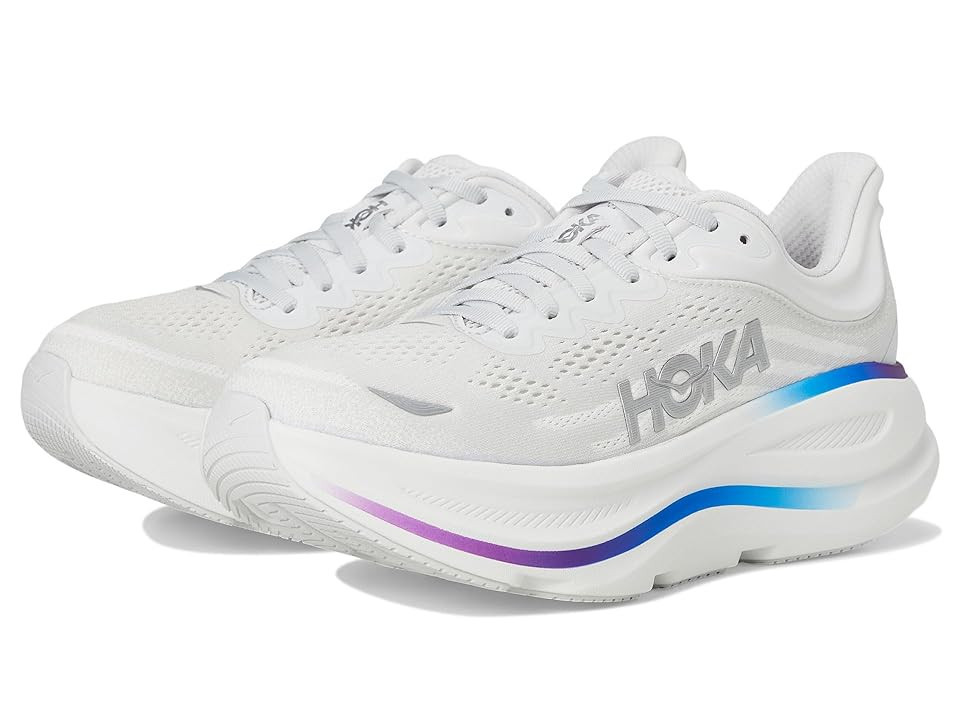 Hoka Bondi 9 Women's Shoes Cosmic Grey/White : 9.5 B - Medium, Synthetic | Zappos