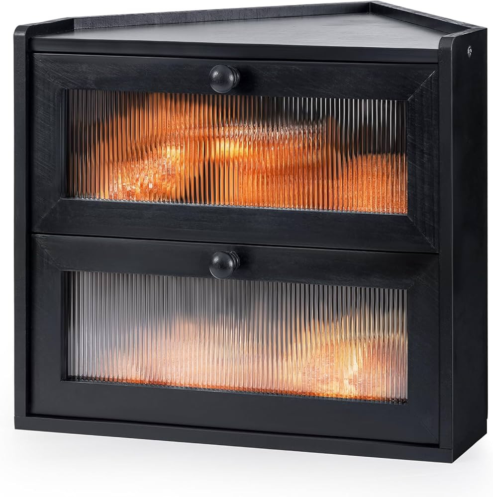 Sunhoo Bread Box for Kitchen Countertop Upgraded Corner Storage Container Wood Farmhouse Breadbox... | Amazon (US)