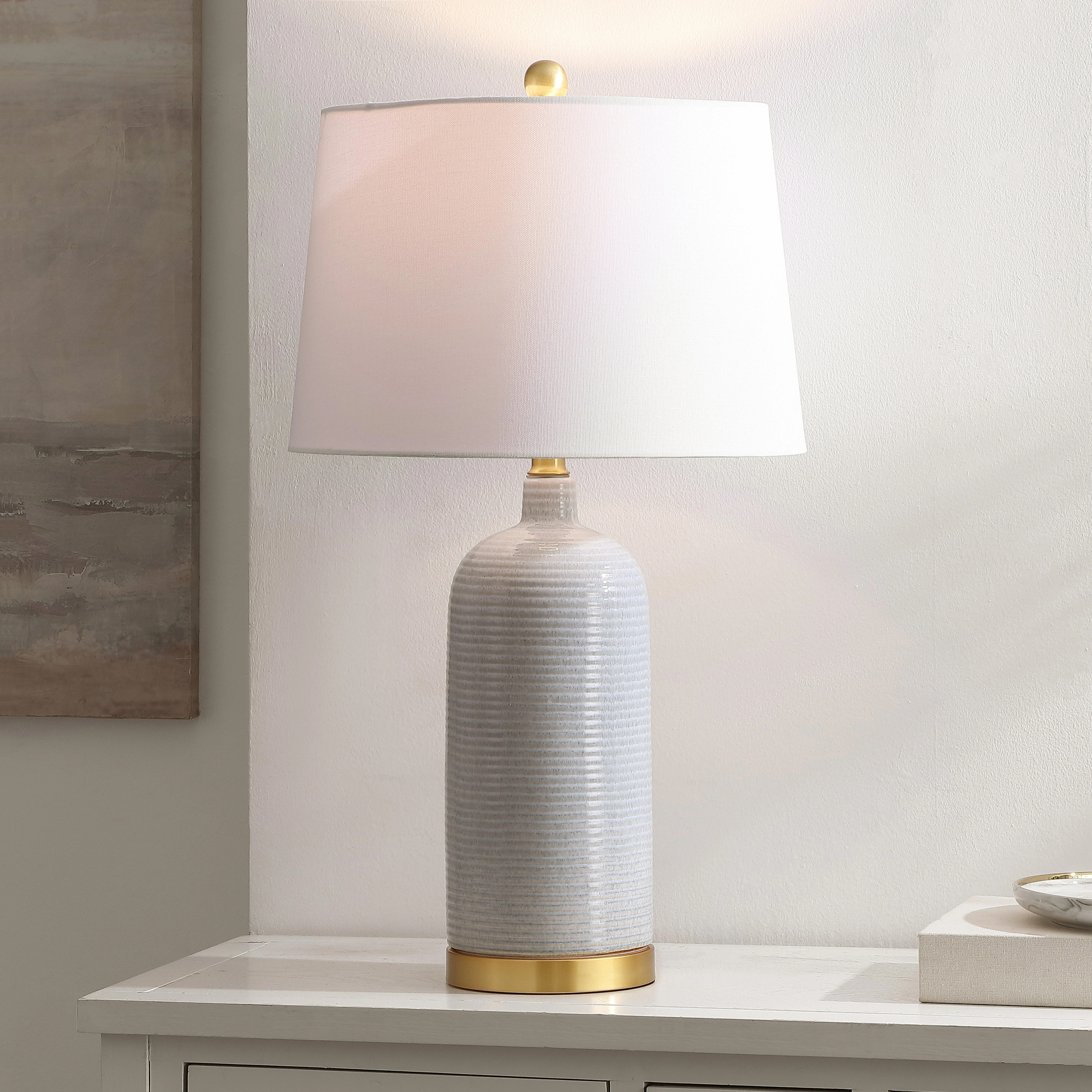 SAFAVIEH Lighting Branddis 26.75-inch Glass Table Lamp - 15" x 15" x 26.8" - 15Wx15Dx27H - On Sal... | Overstock