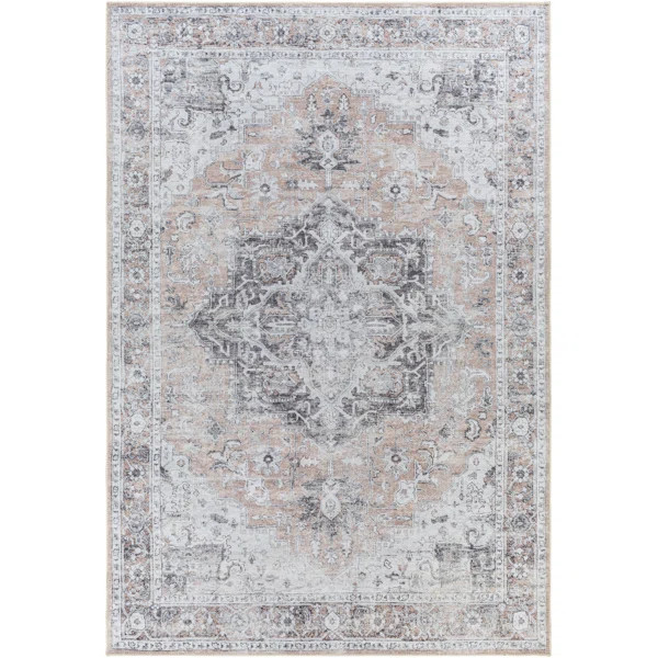 Glendale Heights Oriental Machine Woven Light Blue Area Rug | Wayfair Professional