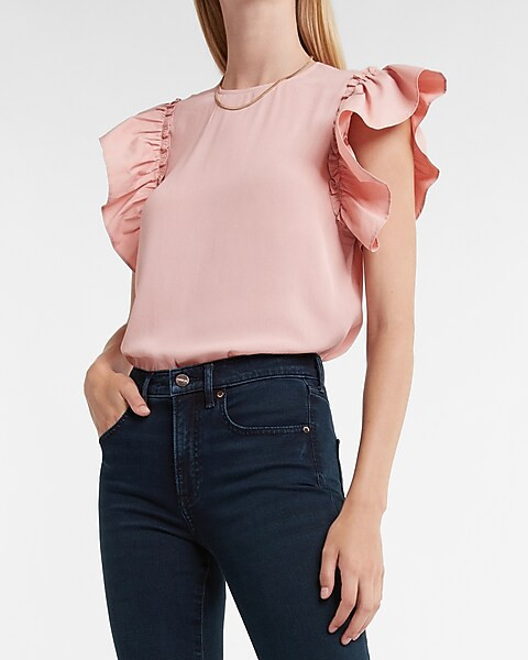 Ruffle Sleeve Thong Bodysuit | Express