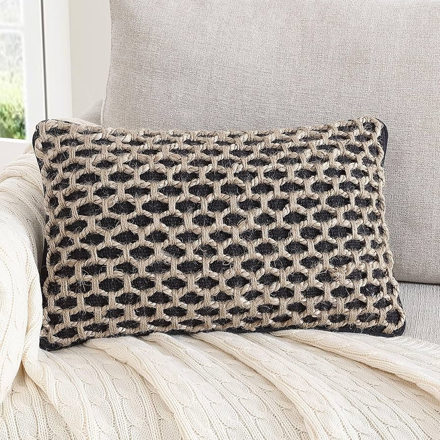 Boho Living Jada Premium Woven Design, Decorative Throw, Living Room D\u00e9cor, (1) 12" x 20" Pi... | Amazon (US)