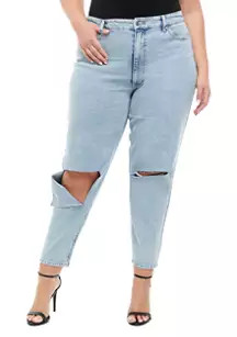 Plus Size Super High Rise Relaxed Mom Jeans | Belk