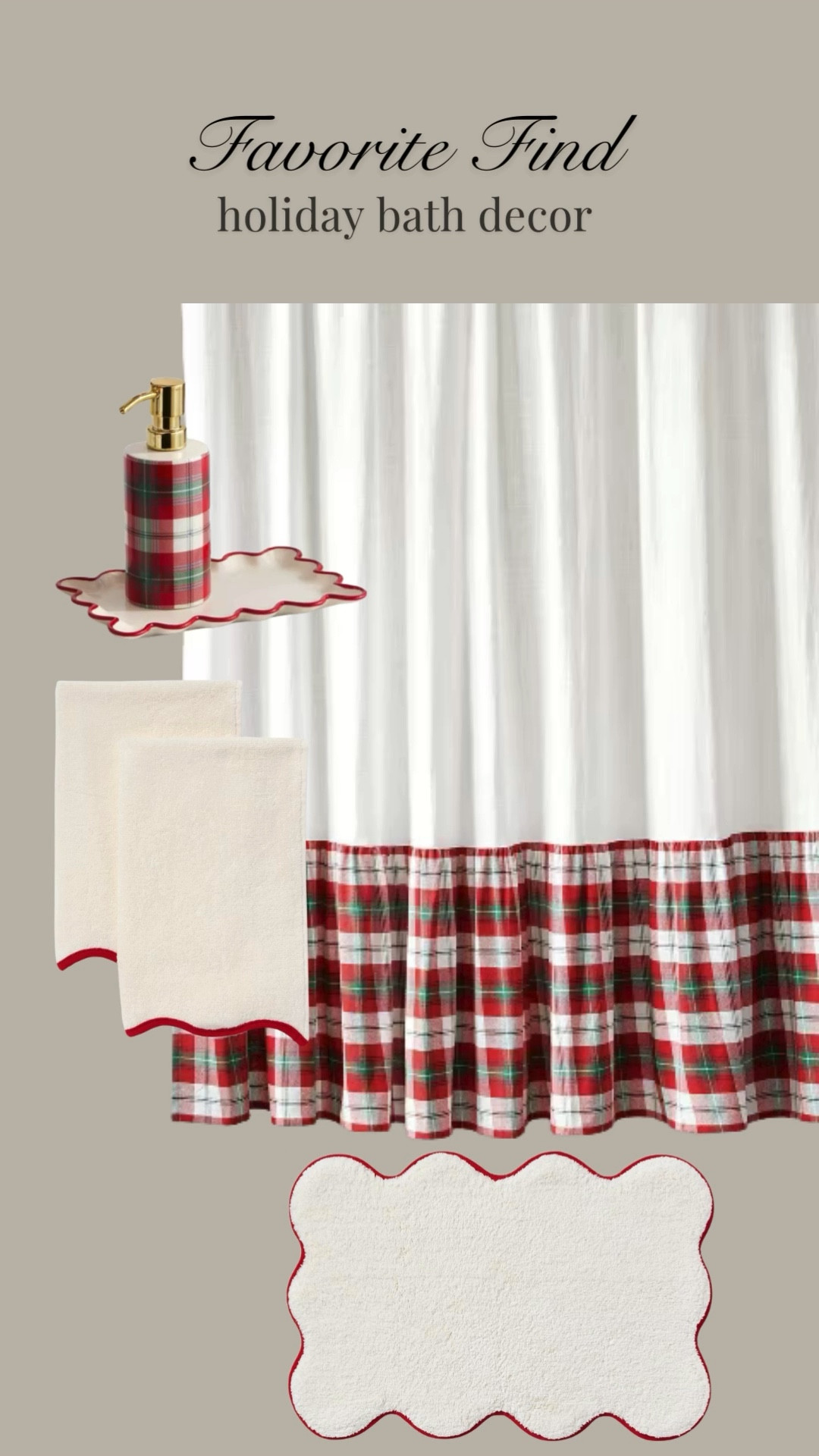 This festive bathroom decor is selling out fast! Perfect for adding some holiday cheer to a guest bath! bath, shower, guest room, christmas decor, christmastime, christmas gift, gift list, holiday decorations, holidays, xmas

#LTKSeasonal #LTKHoliday #LTKHome