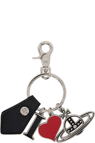 Black & Silver 'I Love Orb' Keychain | SSENSE