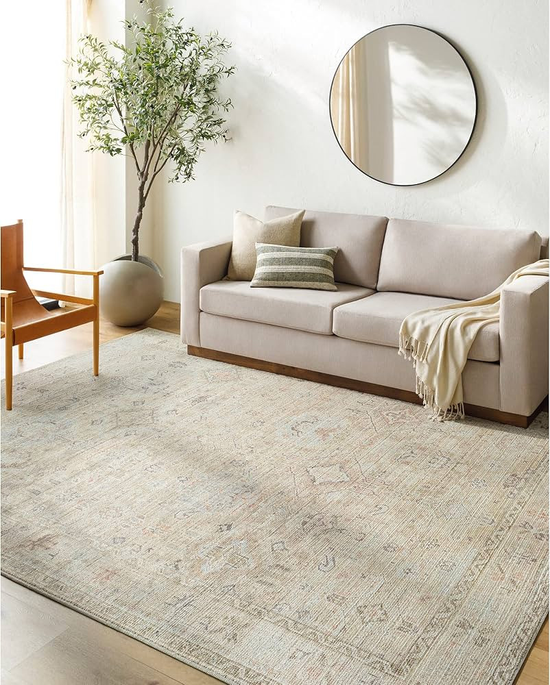 Livabliss x Becki Owens Marlene Vintage Medallion Area Rug, 7'10" x 10', Cream | Amazon (US)
