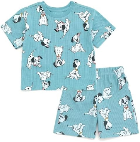 Disney Waffle Knit T-Shirt and Shorts Outfit Set Newborn to Little Kid Sizes (0-3 Months - 5) | Amazon (US)