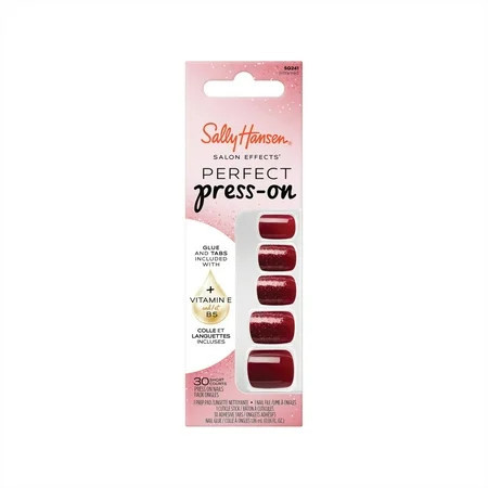 Sally Hansen Salon Effects Perfect Press-On Nails, Infra-Red, Press On Nails, Easy to Apply, Nail Glue & Adhesive Tabs Included | Walmart (US)