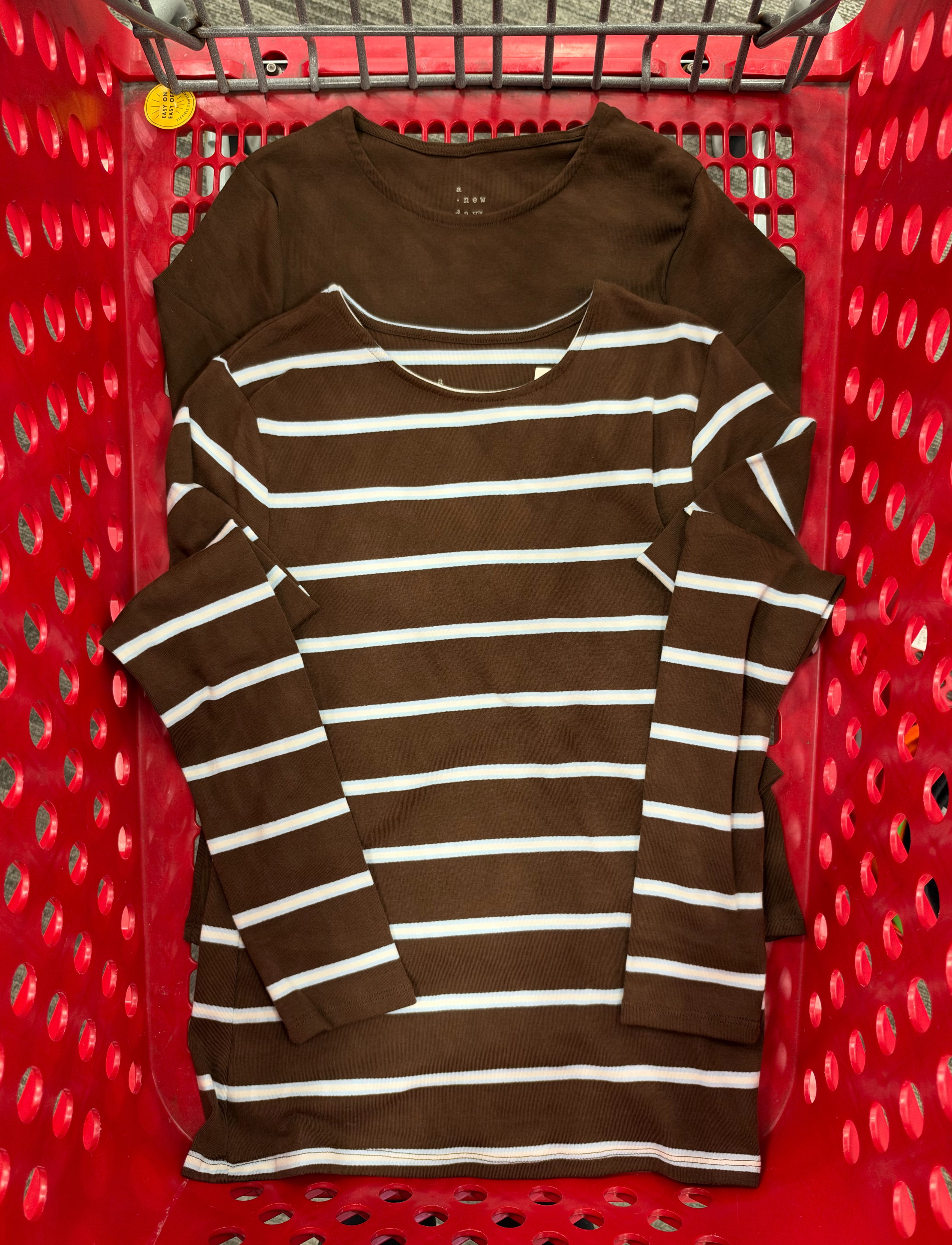 Target nailed the fall basics. These chocolate brown long sleeve tops are perfect for layering and styling all season. fall outfits women over 50, fall wedding guest dresses, fall dresses, wedding guest dress summer, date night outfits, fall fashion hauls, halloween decorations, fall decor, fall shoes, country concert outfits 

 #LTKootd #LTKSeasonal #LTKSaleAlert