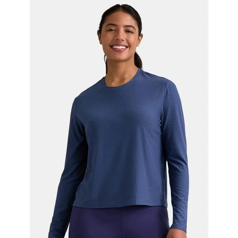 Athletic Works Women's and Women's Plus ButterCore Soft Tee with Long Sleeves, Sizes XS-4X - Walm... | Walmart (US)