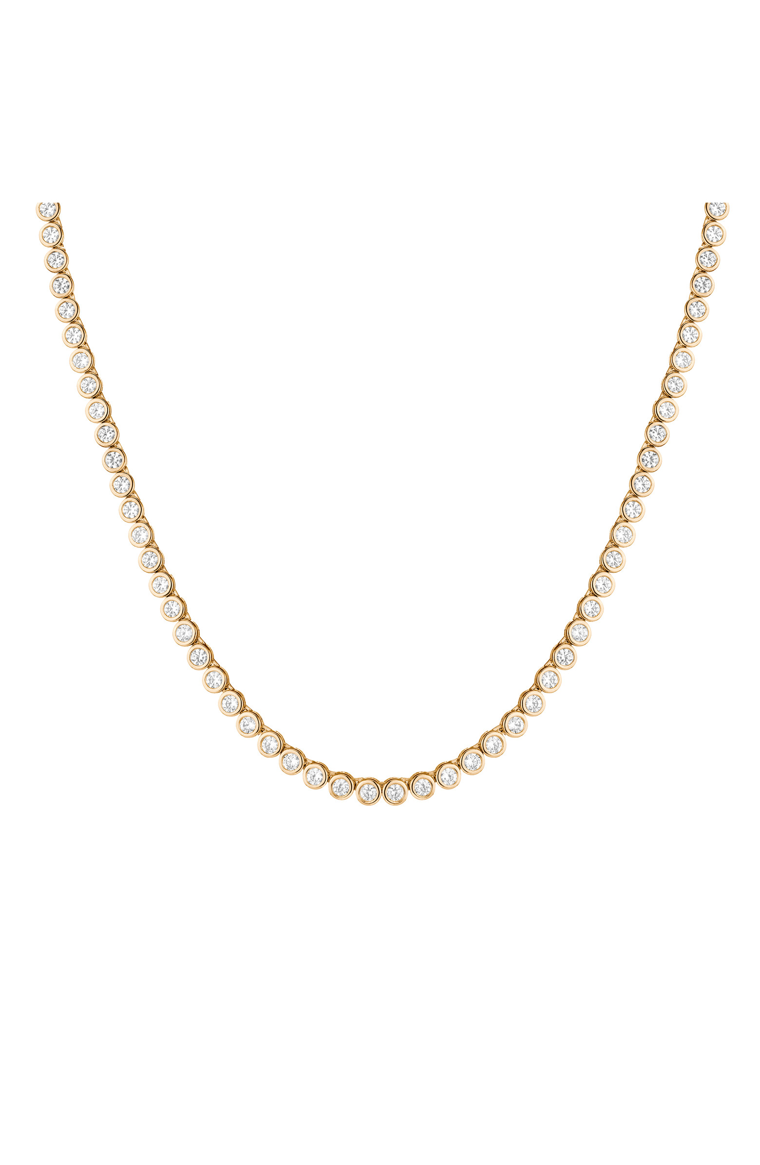 Aurate New York Lab Grown White Sapphire Bezel Tennis Necklace | Nordstrom | Nordstrom