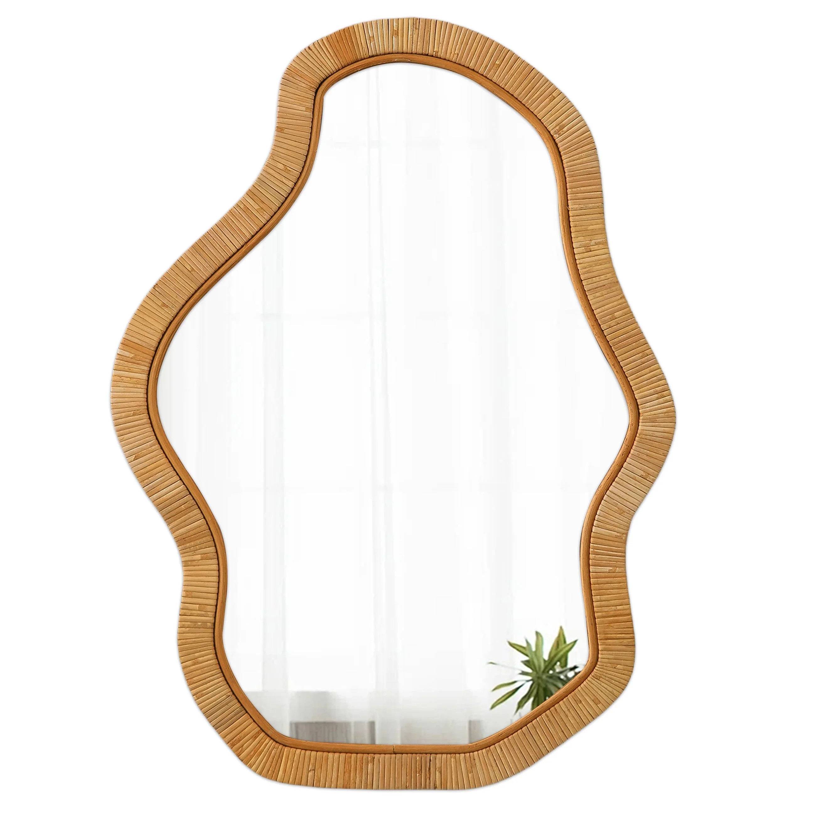 Sintosin Bathroom Mirror 22x30 Inch, Boho Woven Rattan Wall Mirror, Handmade Decorative Wall Mirr... | Walmart (US)