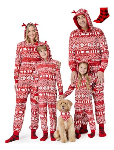 PATPAT Matching Family Christmas Onesie Pajamas – Holiday Hooded Jumpsuit Sleepwear PJs Couples... | Amazon (US)