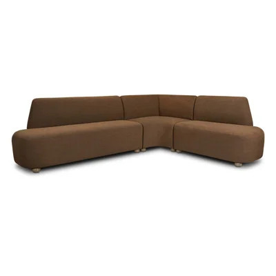 Clemence Dining Banquette L Shape 111.5" -Right-Crypton Nomad Mushroom | Wayfair North America