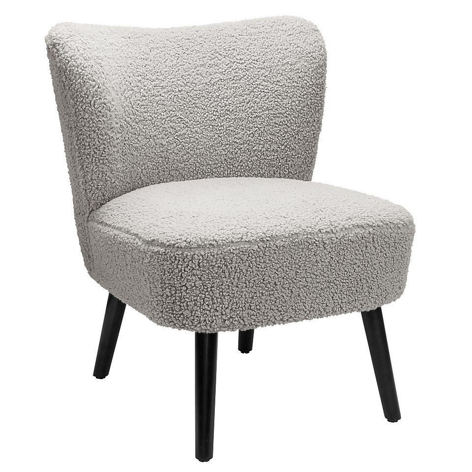 Sean Boucle Occasional Chair - Grey | Homebase