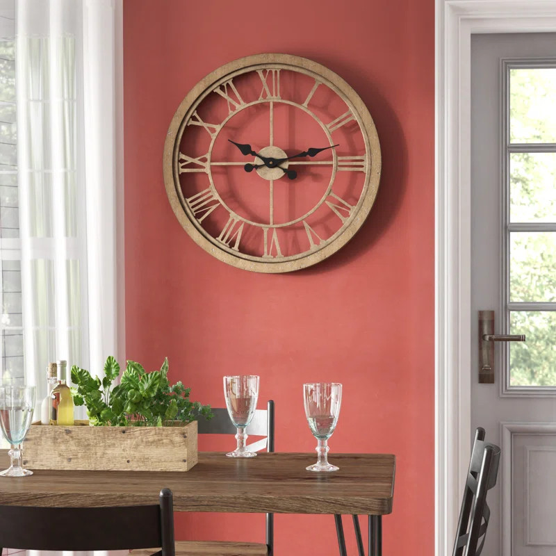 Oversized Kiaan Natural Wood Wall Clock | Wayfair North America