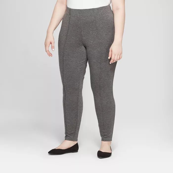 Women's Plus Size Mid-Rise Pull-On Ponte Pants with Comfort Waistband - Ava & Viv™ | Target