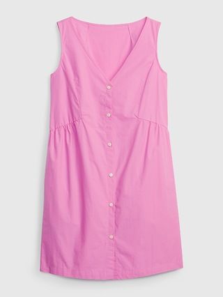 V-Neck Button-Front Dress | Gap (US)